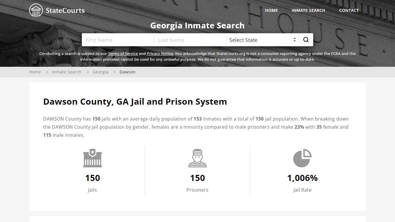 Dawson County, GA Inmate Search - StateCourts